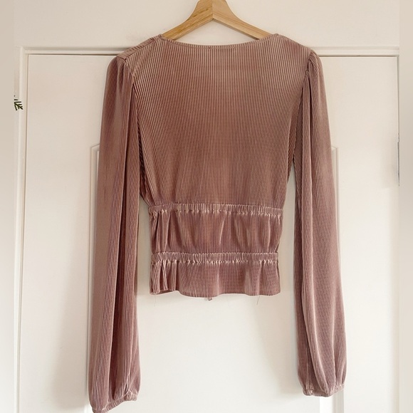 Zara Pleated V Neck Top - S - Picture 5 of 5